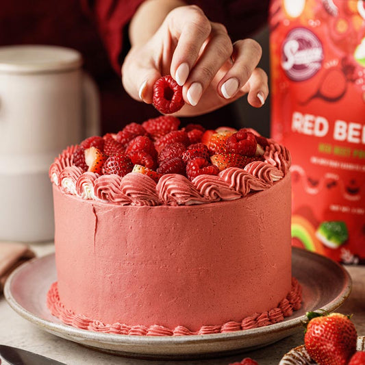 Suncore Foods® Summer Cake with Berries Red Beet and Snow Quinoa Flakes