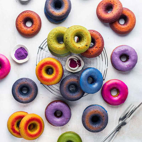 Rainbow Baked Donuts