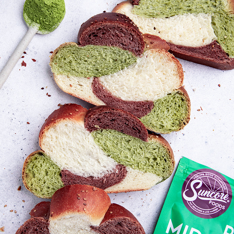 Suncore Foods Matcha and Cocoa Challah