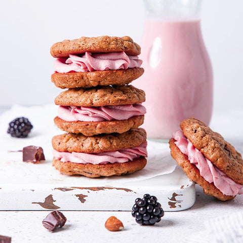 Oatmeal Red Beet Ice Cream Cookie Sandwiches