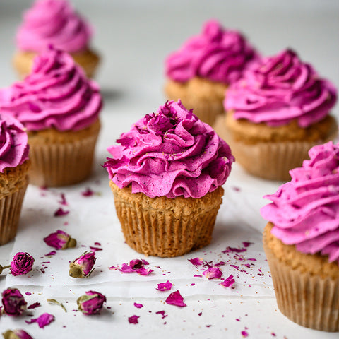 Pink Pitaya Buttercream Cupcakes