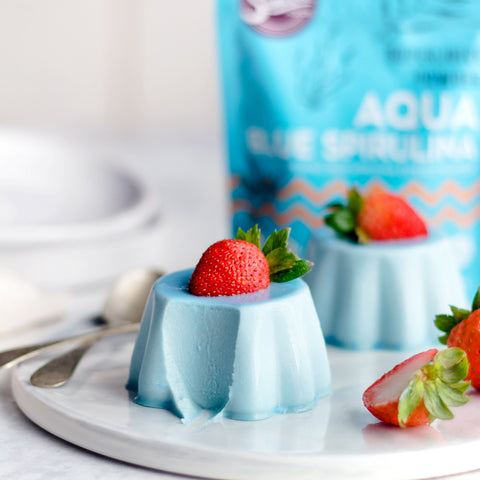 Aqua Blue Spirulina Panna Cotta