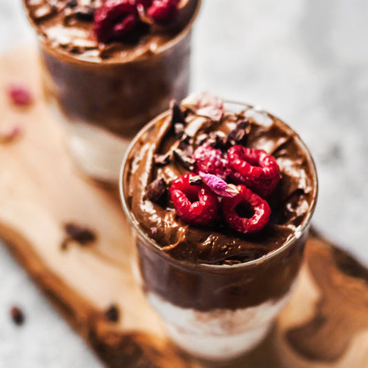 Suncore Foods Chocolate Mocha Avocado Pudding with Coconut Whipped Cream