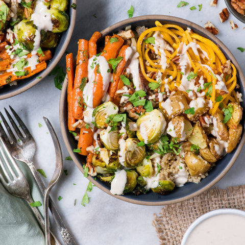 Veggie Quinoa Bowl with Lemon Tahini Dressing