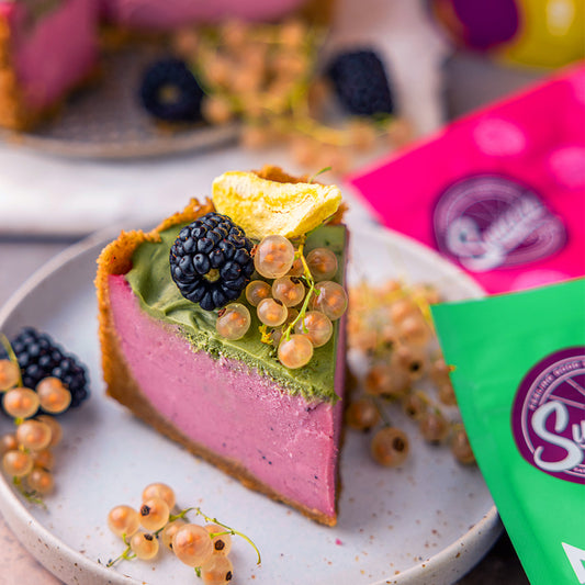 Suncore Foods Mango Passionfruit No-bake Cheesecake with Matcha Cream