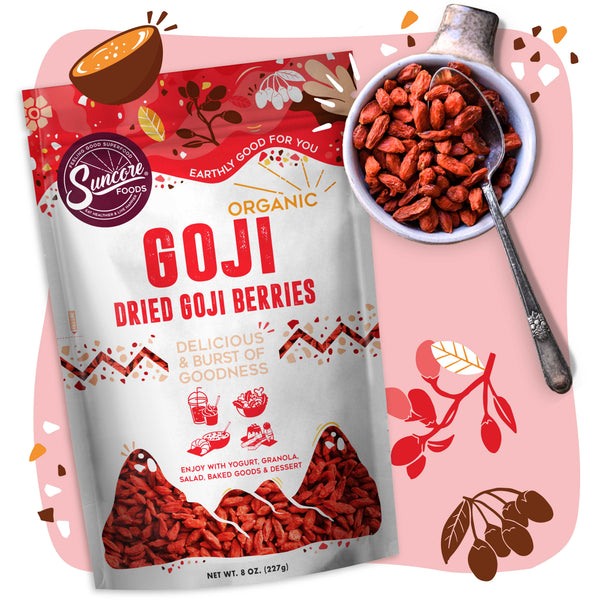 Organic Goji Berries - Quality Pantry Staples grains & seeds from Suncore Foods - Just $14.89! Shop now at www.suncorefoods.com