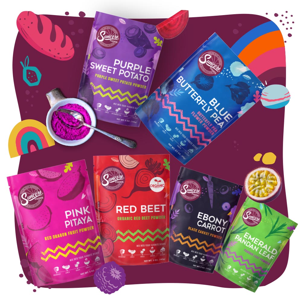 Bundle It - 4 Natural Color Powders - Premium Bundle from Suncore Foods - Just $75! Shop now at www.suncorefoods.com