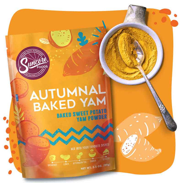 Autumnal Based Sweet Potato Yam Powder - Premium Natural Food Powder from Suncore Foods - Starting $20.99 and available in larger sizes including wholesale bulk orders! Shop now at www.suncorefoods.com
