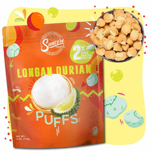 Longan Puffs Stuffed with Durian Puffs