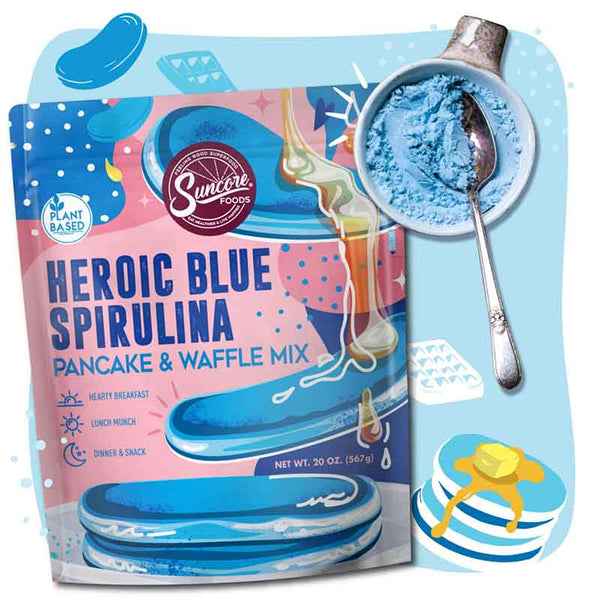 Heroic Blue Pancake & Waffle Powder Mix - Blue Spirulina