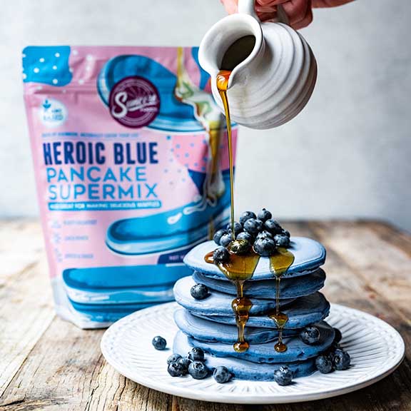 Heroic Blue Pancake & Waffle Powder Mix - Blue Spirulina - Quality Pancake & Waffle Mixes from Suncore Foods - Just $18.49! Shop now at Suncore Foods Inc.